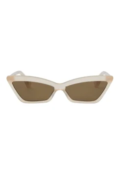 Zulu & Zephyr x Local Supply - Slim Cat Eye Sunglasses - Shell Discount