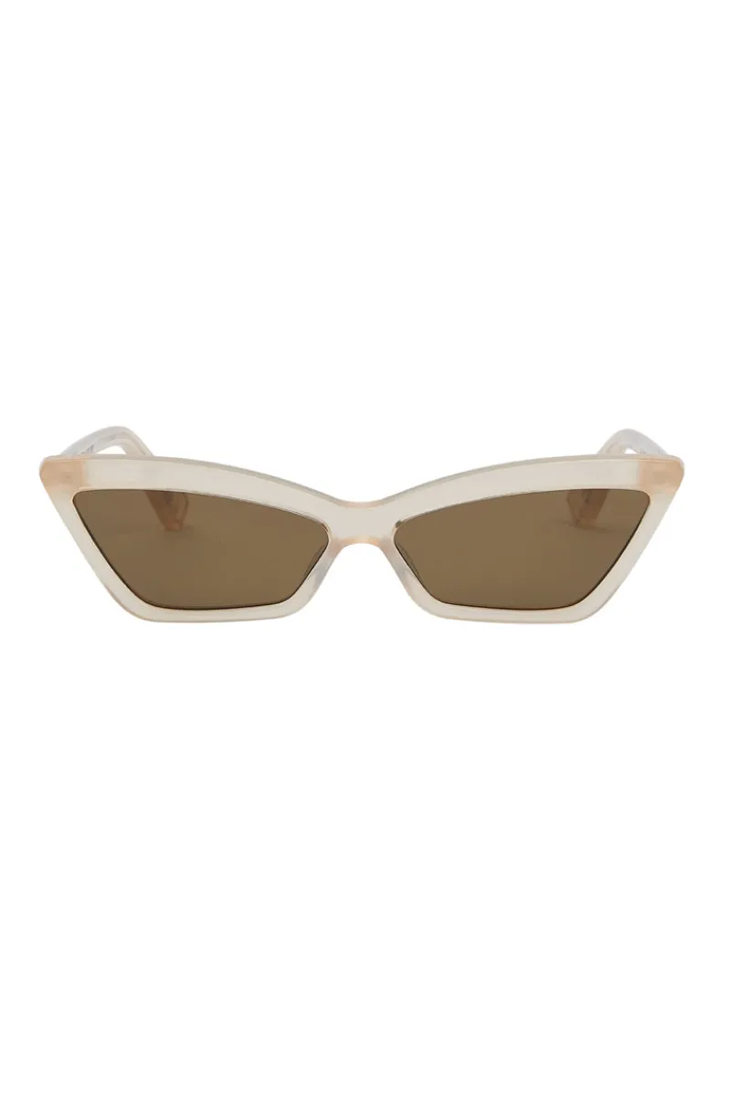 Zulu & Zephyr x Local Supply - Slim Cat Eye Sunglasses - Shell Discount